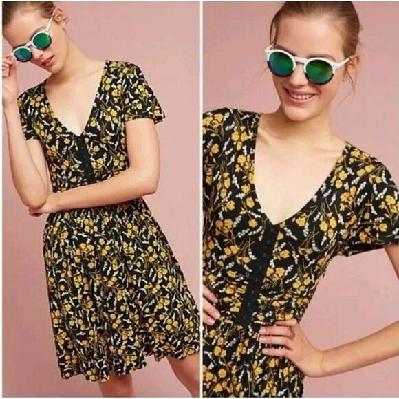 Anthropologie Maeve Paris Summer Breeze Printed Midi Dress Extra Small - Picture 1 of 13